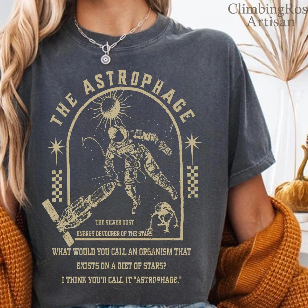 Astrophage Vintage T Shirt Project Hail Mary Shirt Rocky Amaze Design Book Lover Tshirts Space Nerd Artwork