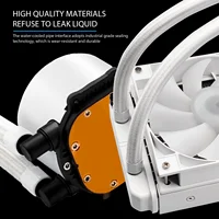 MANMU White Liquid CPU Cooler 240 Addressable RGB & PWM Pump & Fans TDP AIO Water Cooler W/Controller 5