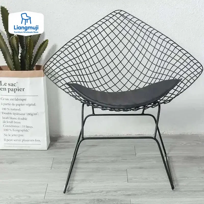 

Nordic Chair Back Dining Chair Simple Dressing Stool Metal Gold Hollow Wire Outdoor Stool Living Room Furniture Armchair chair