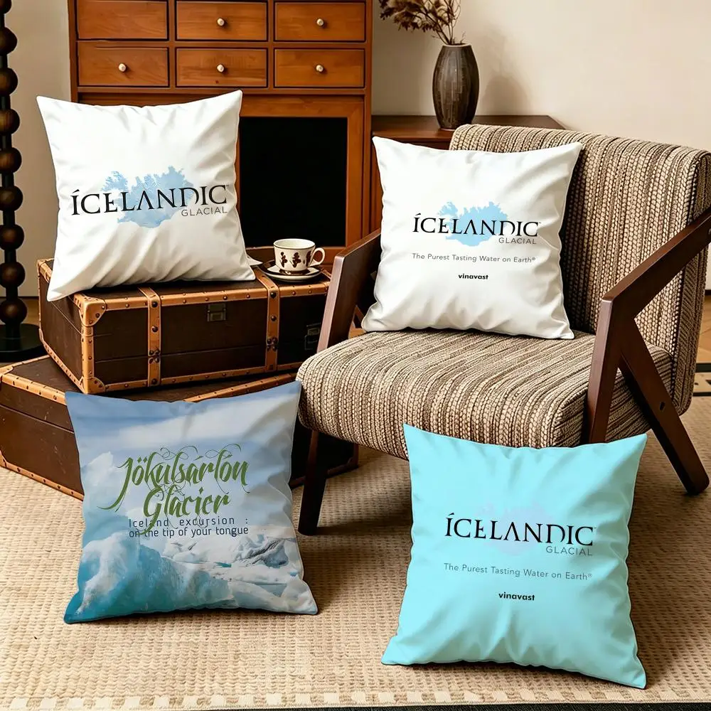 Brand-Icelandic GlacialS Cushion Cover Soft Velvet Cushion Cover Set 4Pcs 50x50 45x45 Zipper Pillowcase for Home Decor