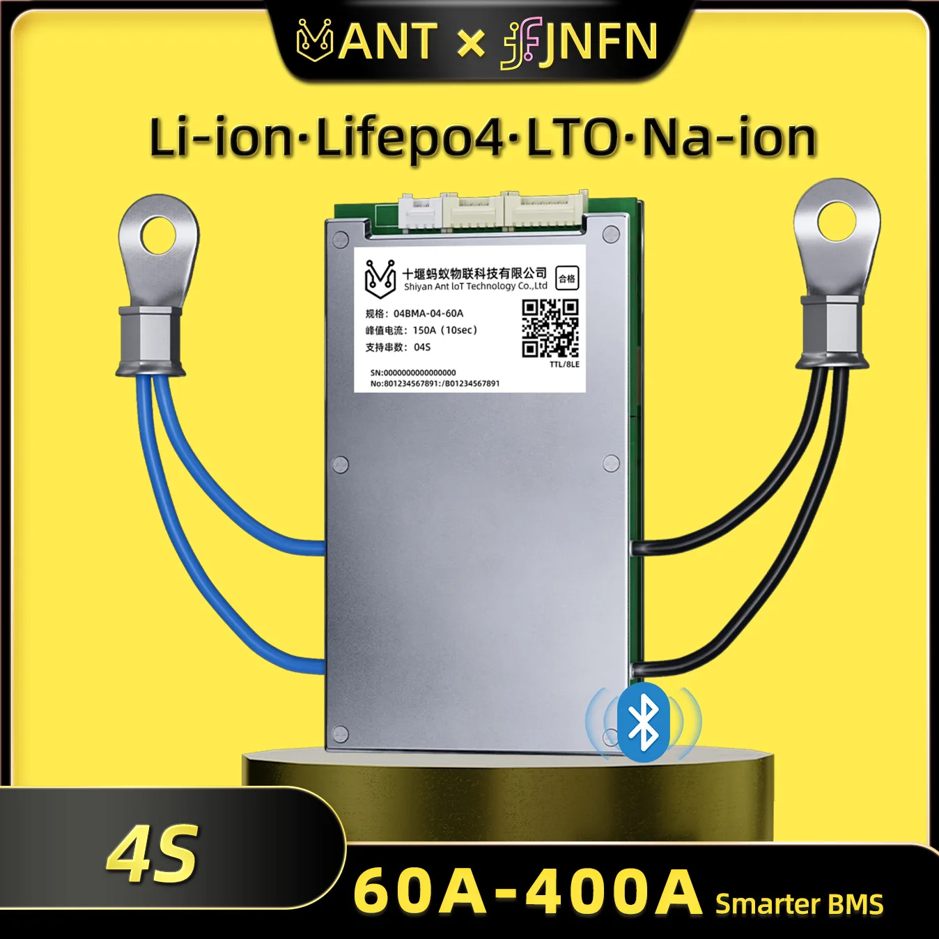 ANT Smart BMS 4S 12V 60A 130A 400A Lithium Battery BMS for 18650 Lifepo4 Li-Ion with Bluetooth UART RS485 CAN Power Bank Solar