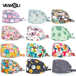 Cute animal print women Scrubs Caps Pet shop Work Scrubs Breathable Lab scrub hat nursing hat wholesale nurseshair hats