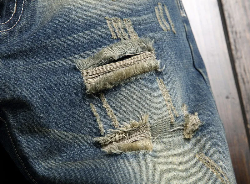 Pantalones vaqueros rasgados para hombre, Vaqueros desgastados de corte recto, holgados, estilo Punk, Hip Hop, 2024