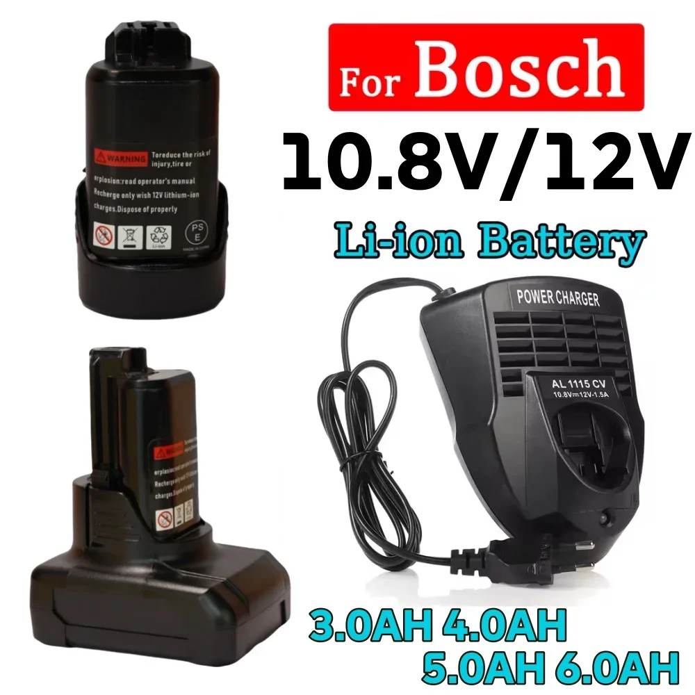 For Bosch 10.8V 12V 3.0 4.0 5.0 6.0AAh Battery For Bosch Li-ion Batteries BAT412A BAT414 BAT411 BAT412  BAT420 GSR 120-LI