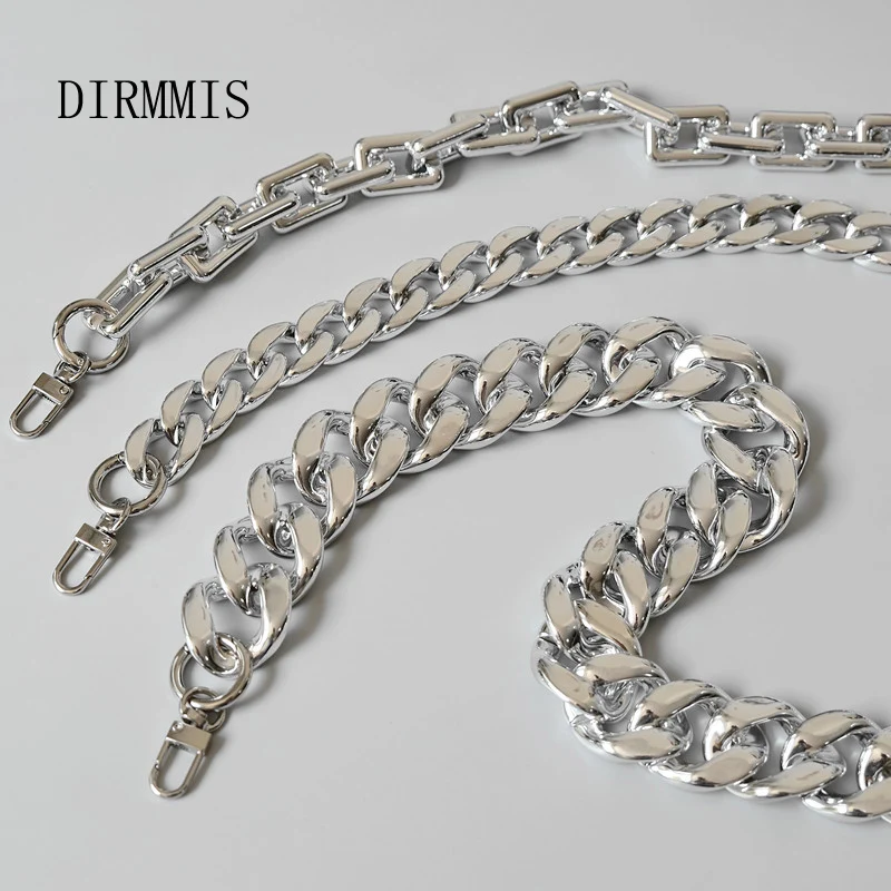 

New Fashion Woman Handbag Accessory Chain Detachable Replacement Cool Silver Acrylic Strap Women Shoulder DIY Solid Resin Chain