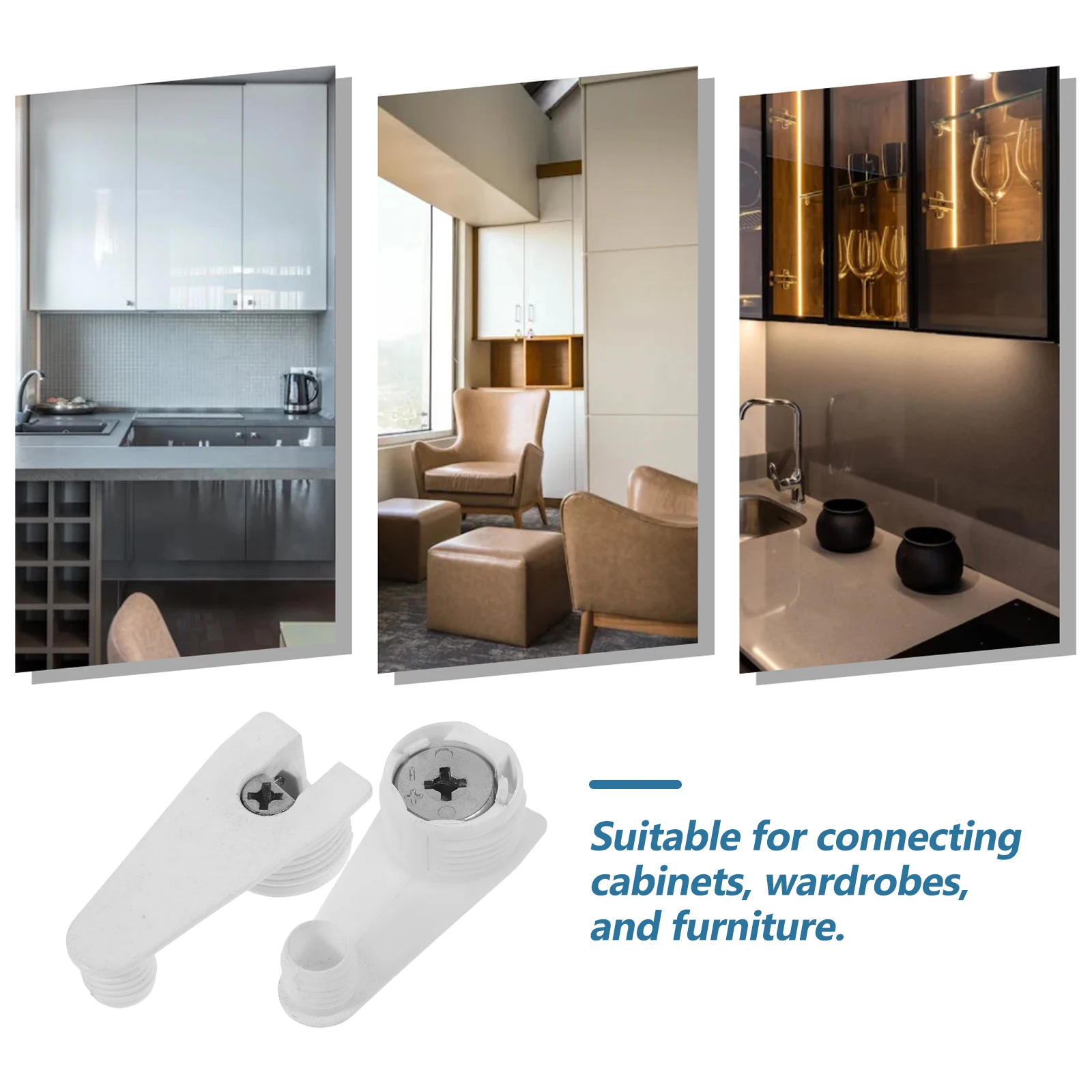 

20pcs Shelf Brackets Support Connector White Floating Wardrobe Cabinet Kitchen Bathroom Bedroom Decor Hardware