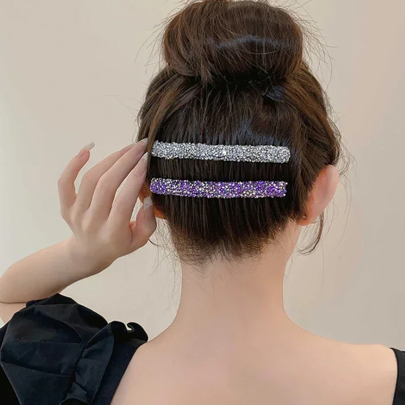 Crystal Insert Combs Clips Broken Hair Fixed Clips Organizer Back Head Korean Hair Accessories Women Girls Hair Clip Bangs Comb