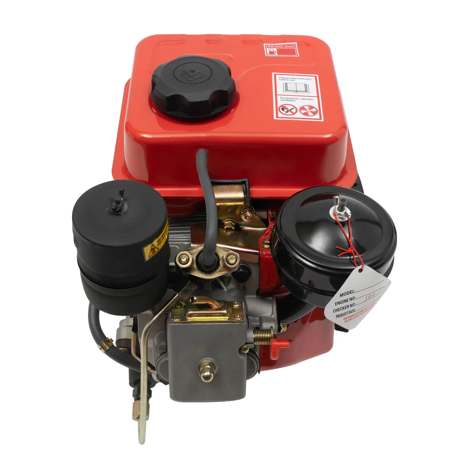 4-Stroke 3-Horsepower 2.2kW 196CC Single-Cylinder Diesel Engine,Recoil Start System Diesel Motor for Go Cart, Mini Bike, Garden