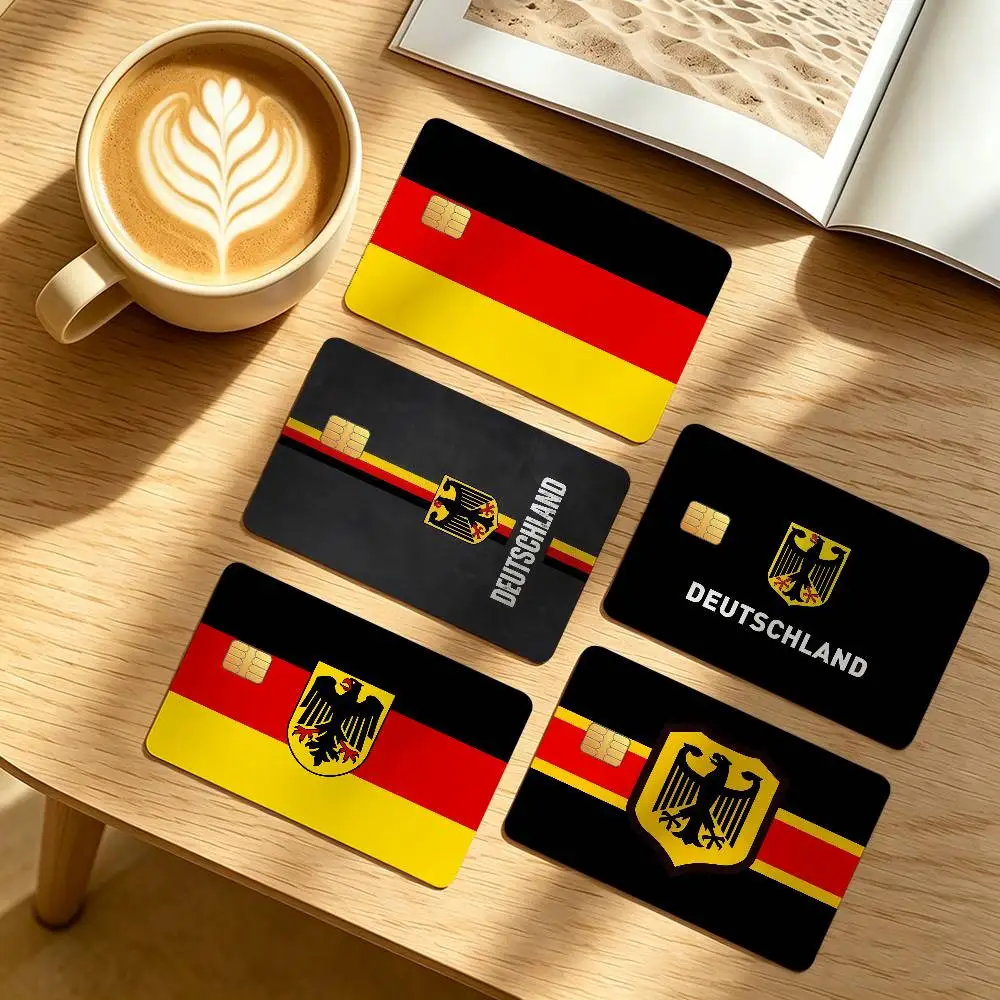 Germany Flag Credit Card Public Transportation Cards Protective Sticker Waterproof Card Face Decoration 4PCS