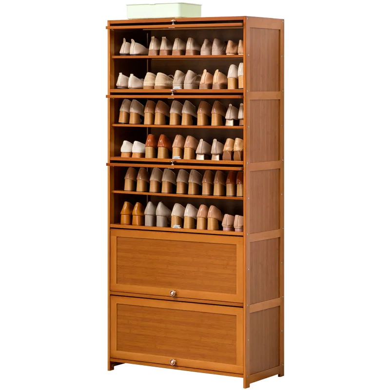 

Multi-layer dust-proof entry shoe rack with door, high vertical integrated storage rack for shoe cabinet