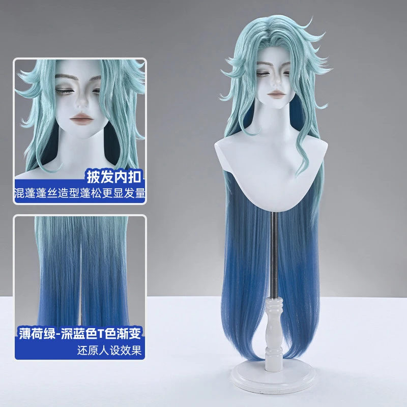Game Genshin Impact Dottore Cosplay Wig Heretic of the False Moon Boss Cosplay Wig Long Hair Mask The Doctor Prop For Hallowmas