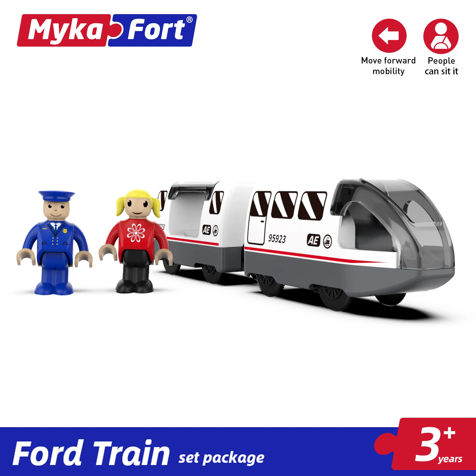 Magnetic Electric Ford Train Set Package Compatible Toy Car Wood Track Children's Car Electric Train Educational Track Toy Gift