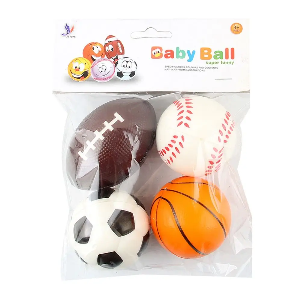 4-in-1 Ballspiele Quetschspielzeug PU Baseball Ballspiele Prise Spielzeug Fußball Rugby Simulation Prise Spielzeug Büro