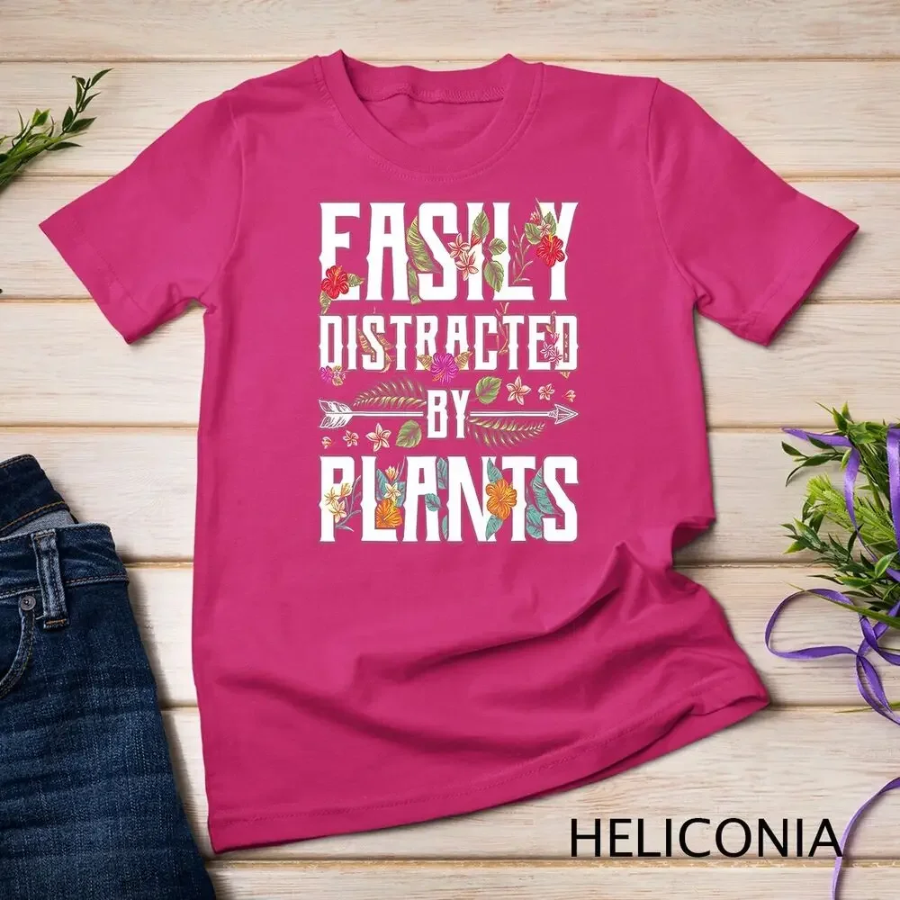 Easily Distracted By Plants Gardener Gardening Garden Flower Unisex T-shirt image 4