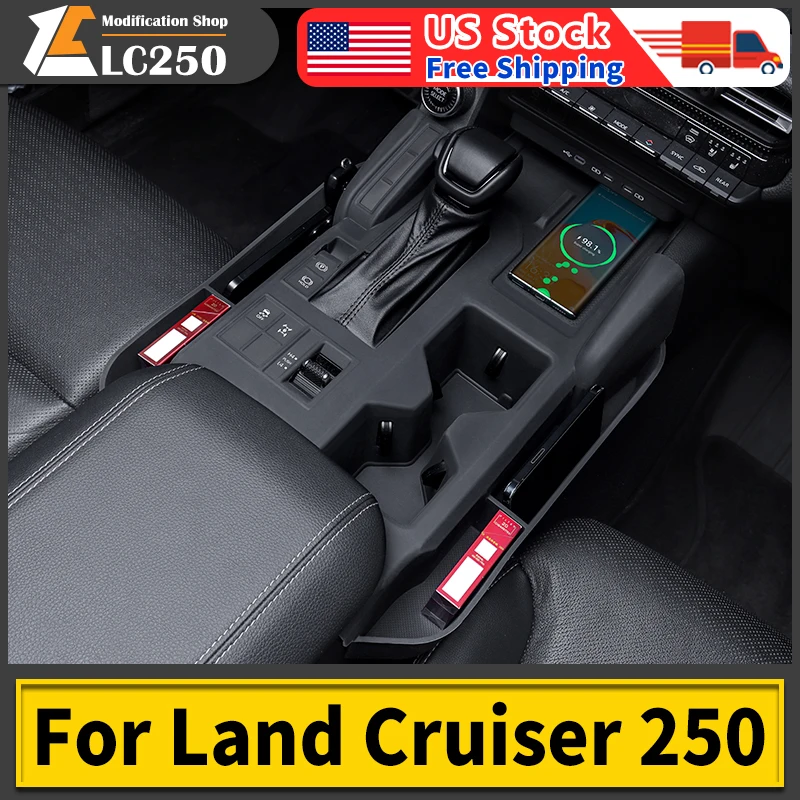 

For 2024-2025 Toyota LC250 1958 Edition, Anti-Slip & Scratch Silicone Mat with Storage Box Custom Fit Interior Protection Wirele
