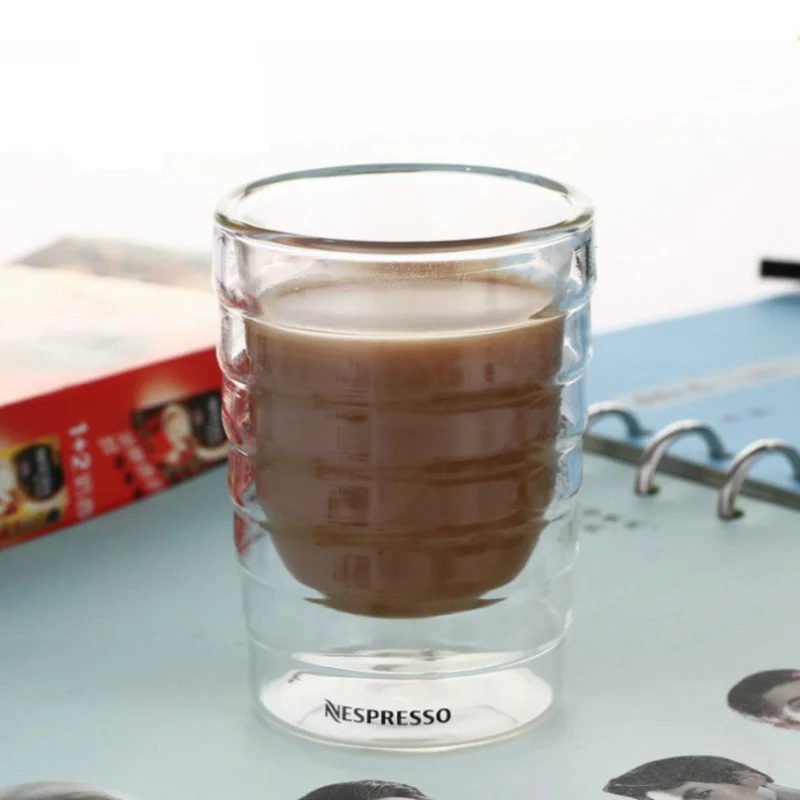 Espresso Coffee Cup Thermal Glass Tea Milk Drink Glasses Caneca Hand Blown Double Wall Whey Protein Canecas Nespresso Coffee cup