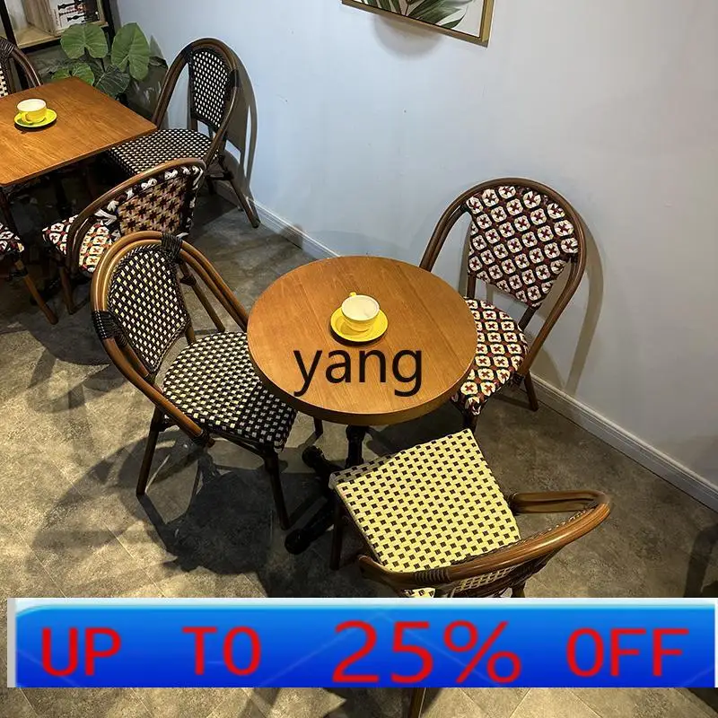 CX  industrial style restaurant table and chair combination cafe outdoor rattan bed and breakfast balcony courtyard