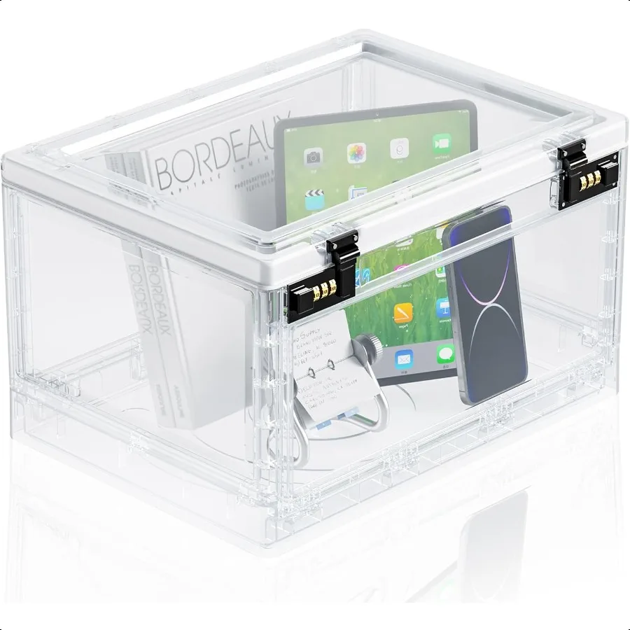 

Lock Box with LockerLockbox for Office School Home Personal Items Safe Medicine Lockable Cabinet Food Snacks Container Files Do