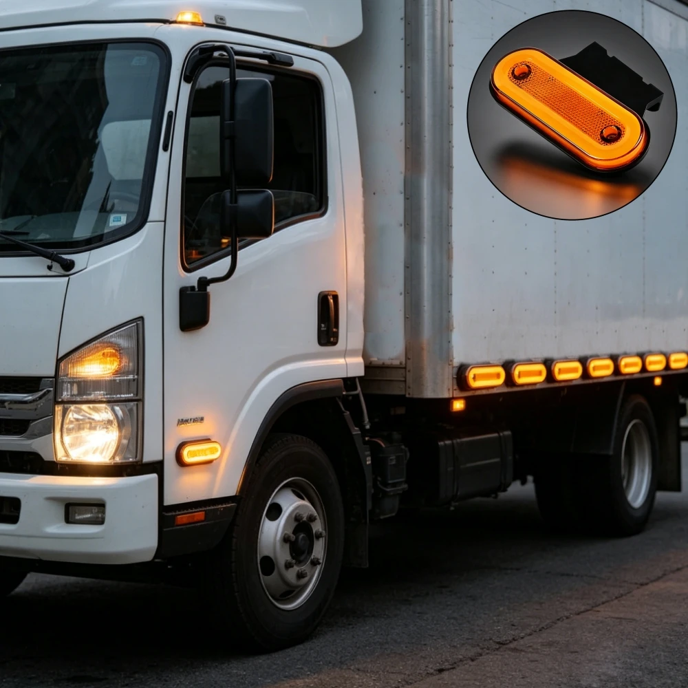 10Pcs Truck Side Marker Lights 12V 24V LED Trailer Clearance Lights Cargo Car Sidelight Beacon Van Bus Position Lamp