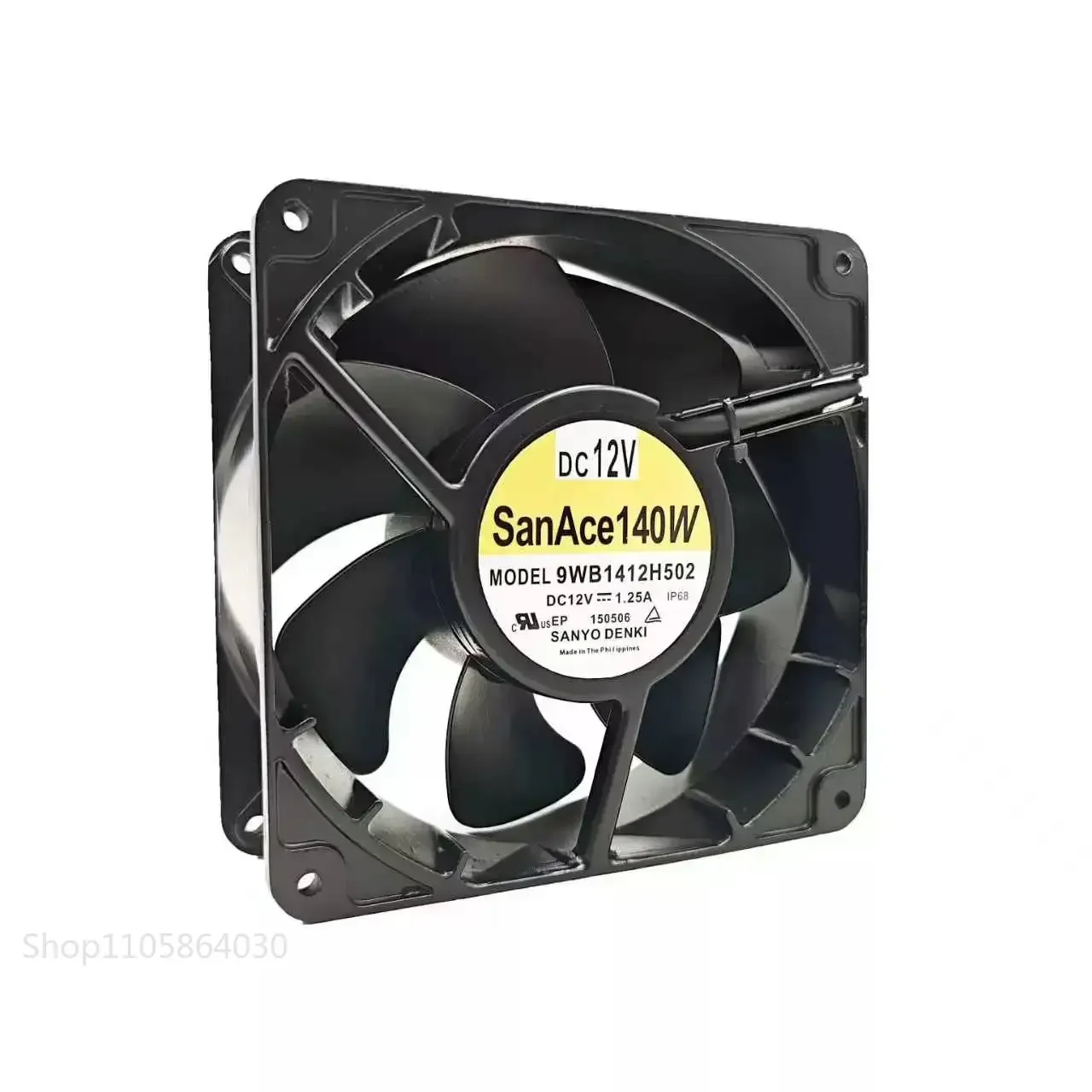LY For SANYO DENKI San Ace 140W 9WB1412H502 DC 12V 1.25A IP68 Waterproof 140mm Server Industrial Axial Cooling Fan cURus