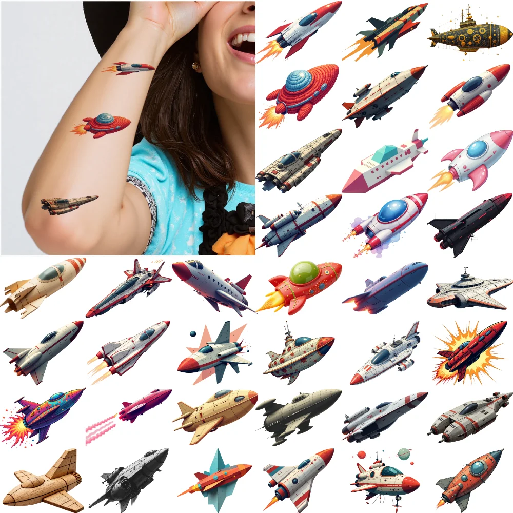63 قطعة ملصقات مساحة الوشم المؤقت ملصقات الوشم المؤقت ملصقات الزخرفية للأطفال أكتاف الخدين