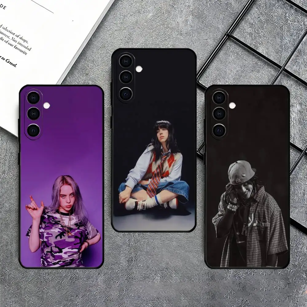 B-Billie Eilish Pop Singer Phone Case Black Silicone Soft For Samsung Galaxy A73,A72,A71,A70,A53,A52,A51
