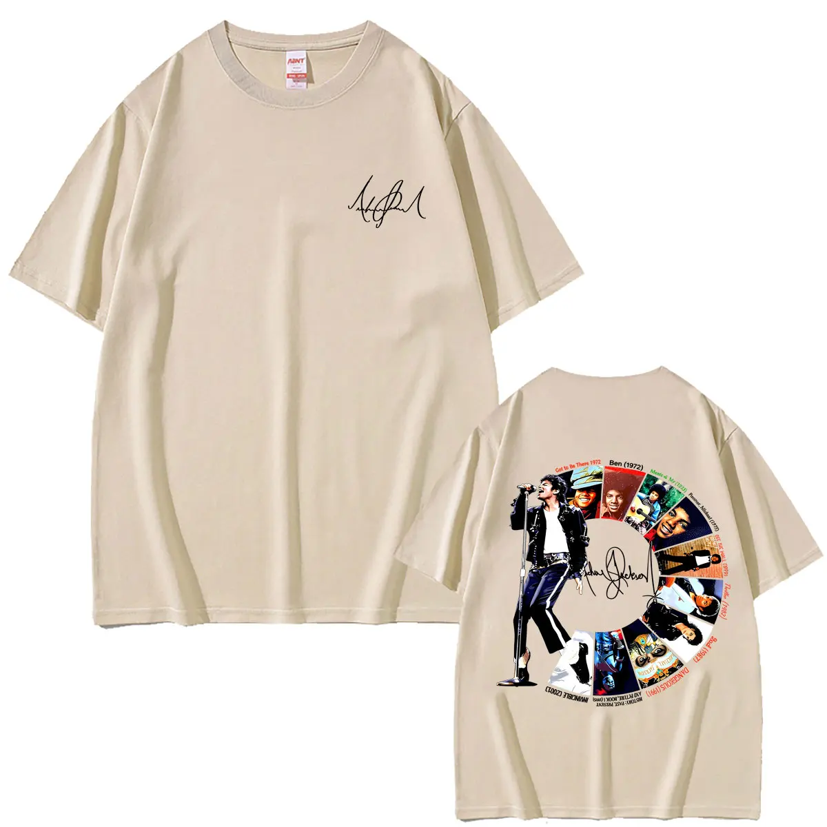 Michael Jackson Album Cover Merch T-shirt Men Women Vintage Gothic Rock Short Sleeve T Shirts Men's Casual Oversized Streetwear