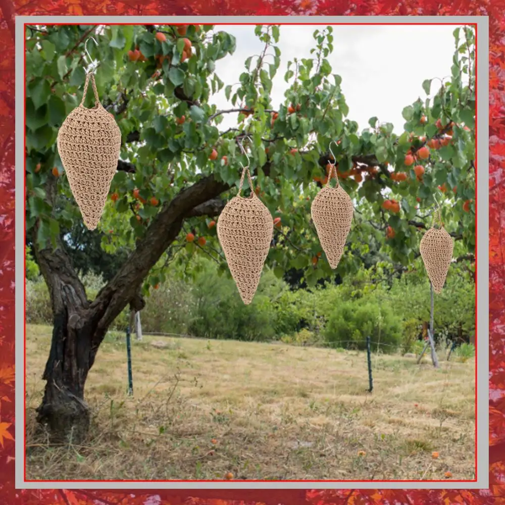 Crochet Wasp Nest Decoy Wasp Deterrent Decoy with Hook Faux Hornets Nest Repellent Wasp Nest Trap for Housewarming Gift