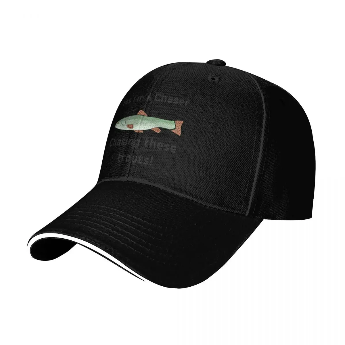 chasing these trouts Baseball Cap Contrast Two Tone Brim Snapback Flat Bill Strapback Dad Hat