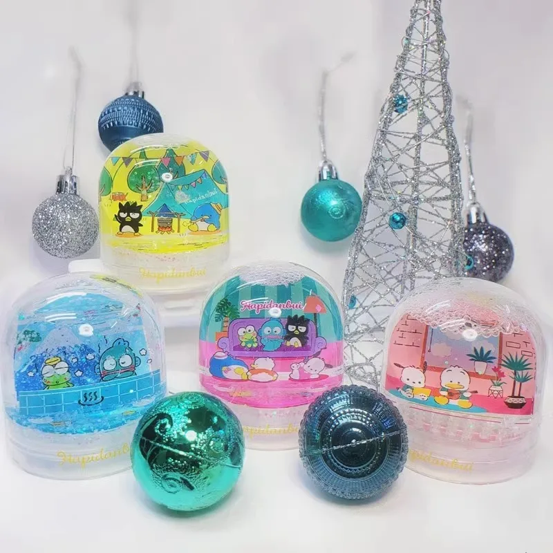 Original Sanrio Hello Kitty Snow Globe Anime Gashapon Figure Cute Cinnamoroll Kuromi Model Kawaii Capsule Toys Gift