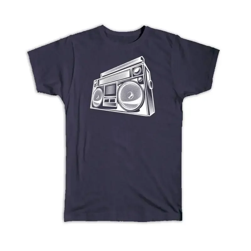 Vintage Tape Recorder Boombox Radio Art Retro Audio Player Media T shirt