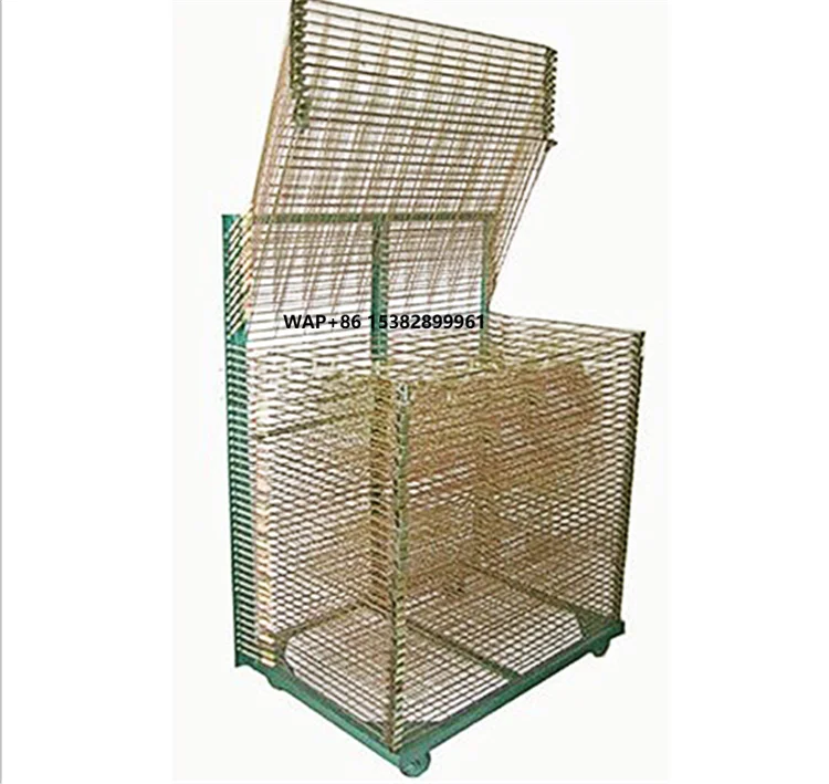 High Quality galvanized powder coating silk screen dring rack printing dring rack paper drying rack with 4 wheels
