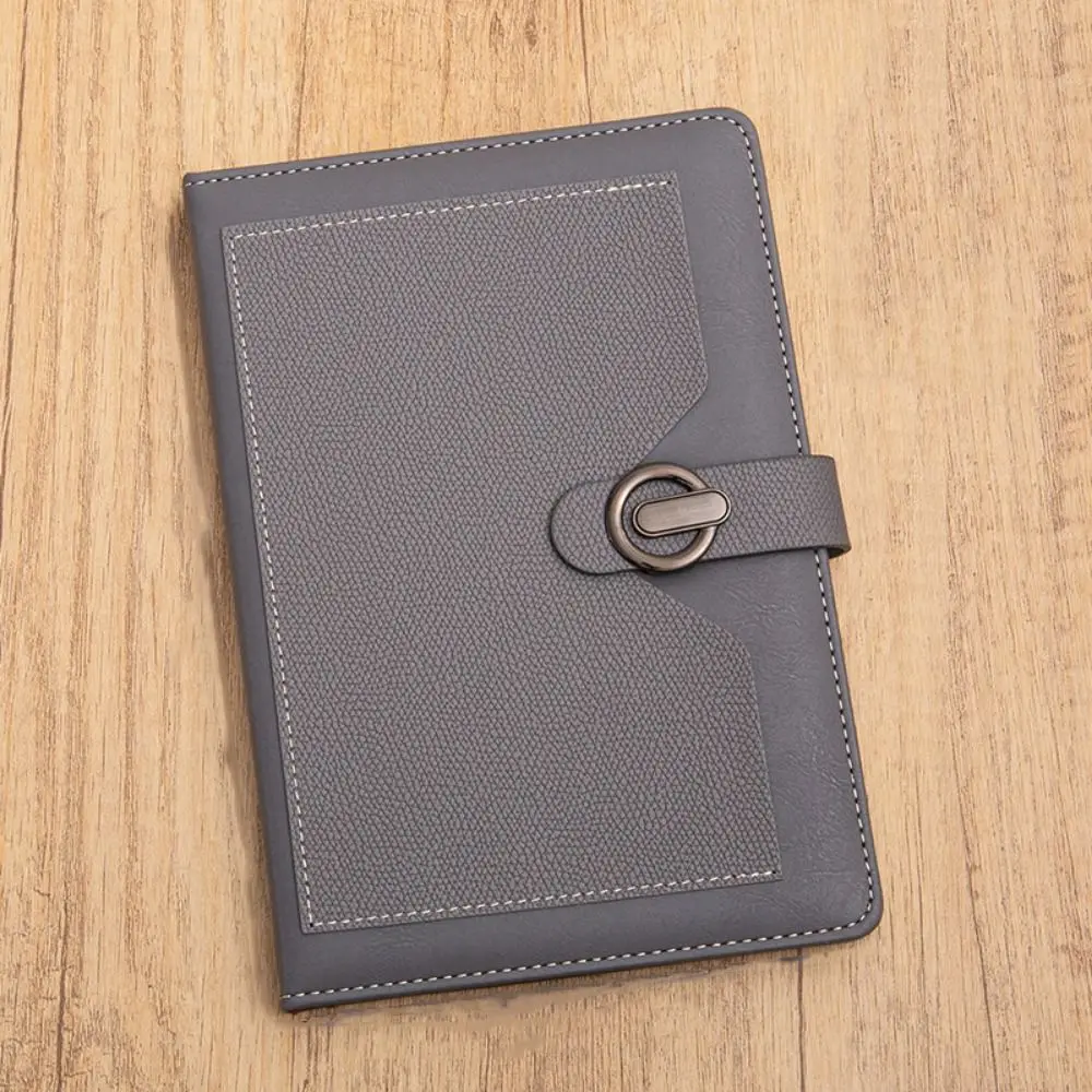 200-страничный блокнот A5, чехол из искусственной кожи, магнитная пряжка на присоске, деловой офисный блокнот, горизонтальная линия, износостойкий