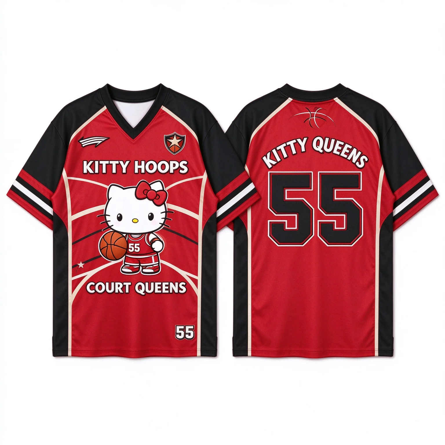 Hot Girls and Women New Original Hello Kitty Cute Sports Jersey – Stylish, Quick-Drying, Versatile Athleisure Top Trendy