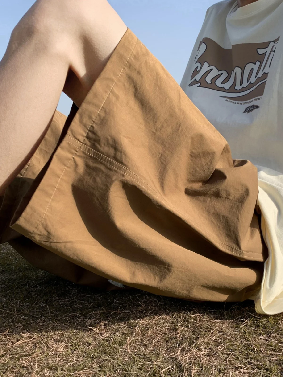 

Мужские прямые шорты на завязках, однотонные Свободные повседневные шорты в стиле High Street, K336, лето 2024