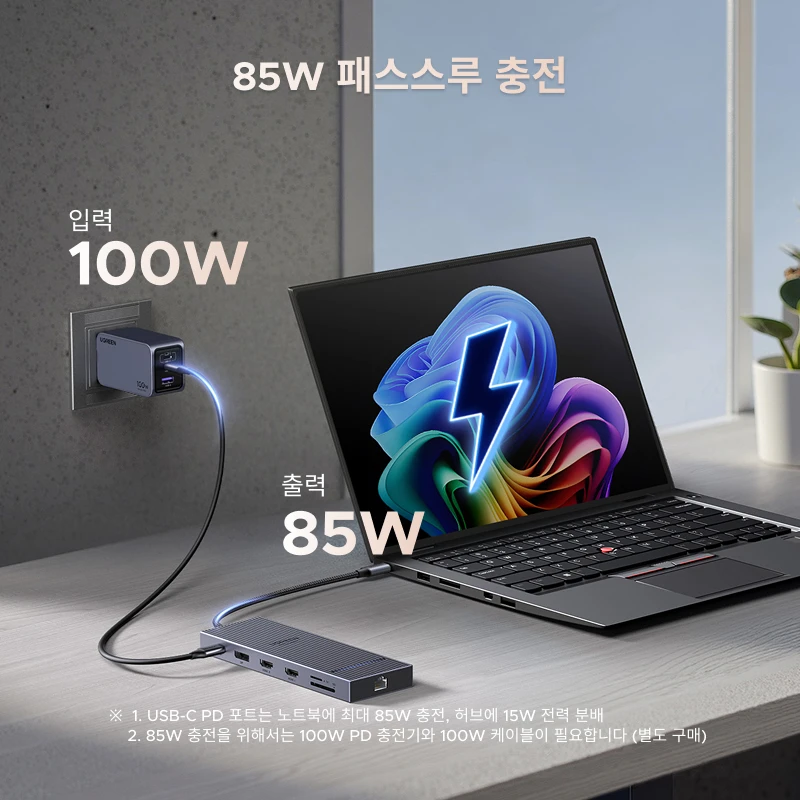 UGREEN USB 허브 4K120Hz DP 타입-C에서 4K60Hz로 변환 2xHDMI ... - 5