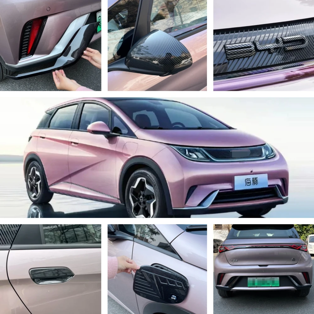 

For BYD Dolphin ATTO1 2022 2023 Exterior Accessories Rearview Mirror Caps Protective Fog Lights Eyebrow Strip Cover Trim