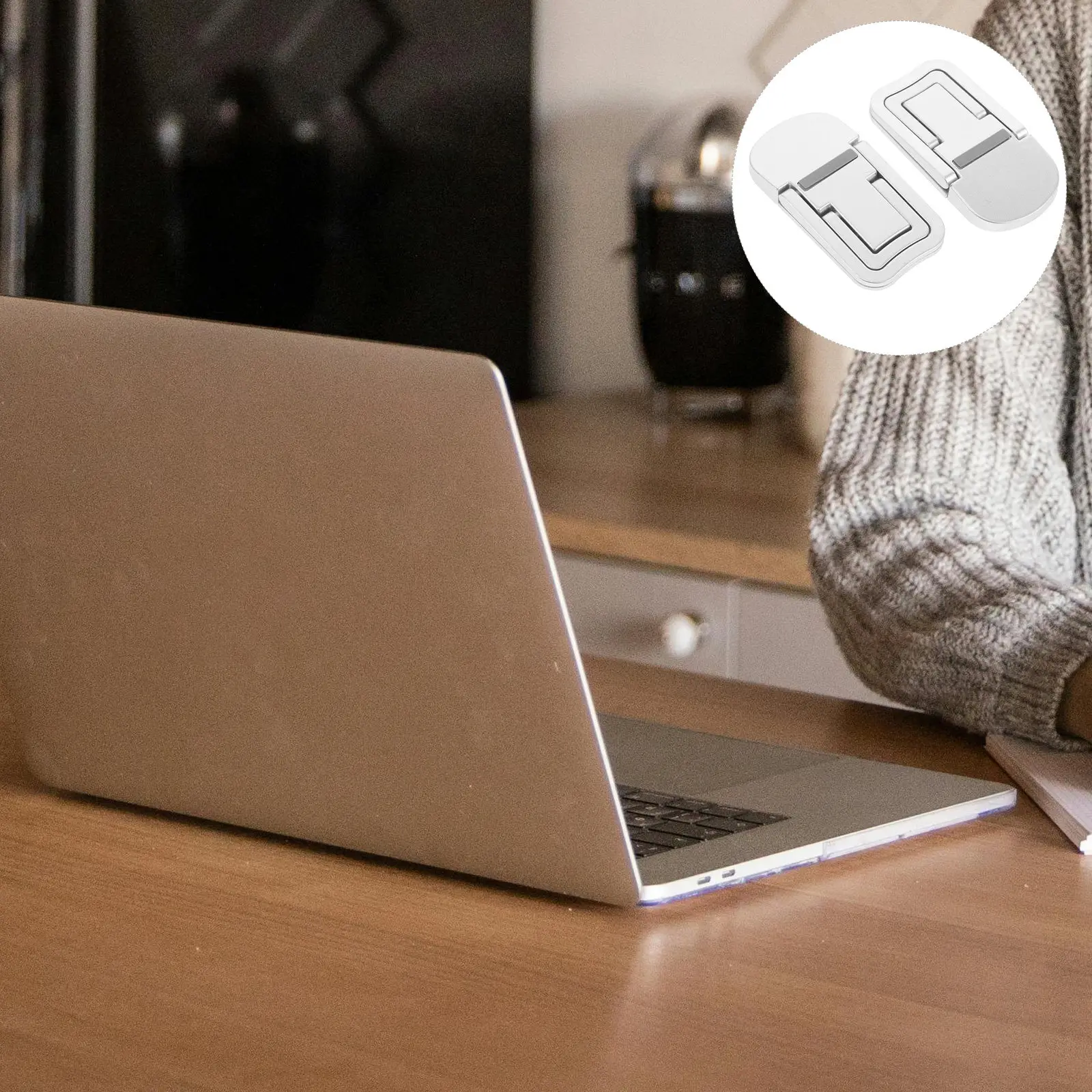 

1Pair Portable Foldable Adjustable Laptop Stand Ergonomic Desk Riser for Home Office Travel Universal Cooling Bracket Laptop