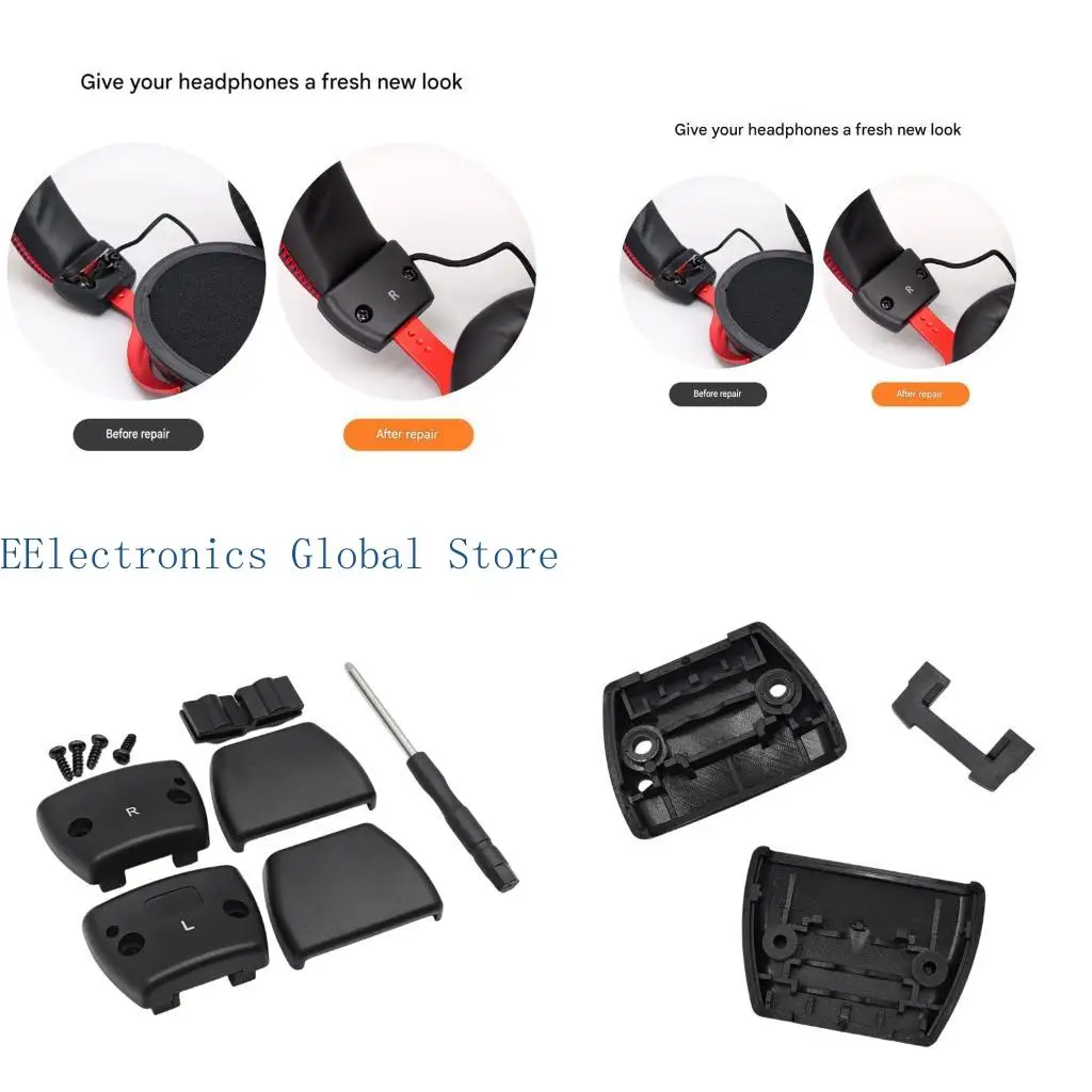 462B Headphone Hinge Parts Headband Side Cover Slider with Left Right Shell