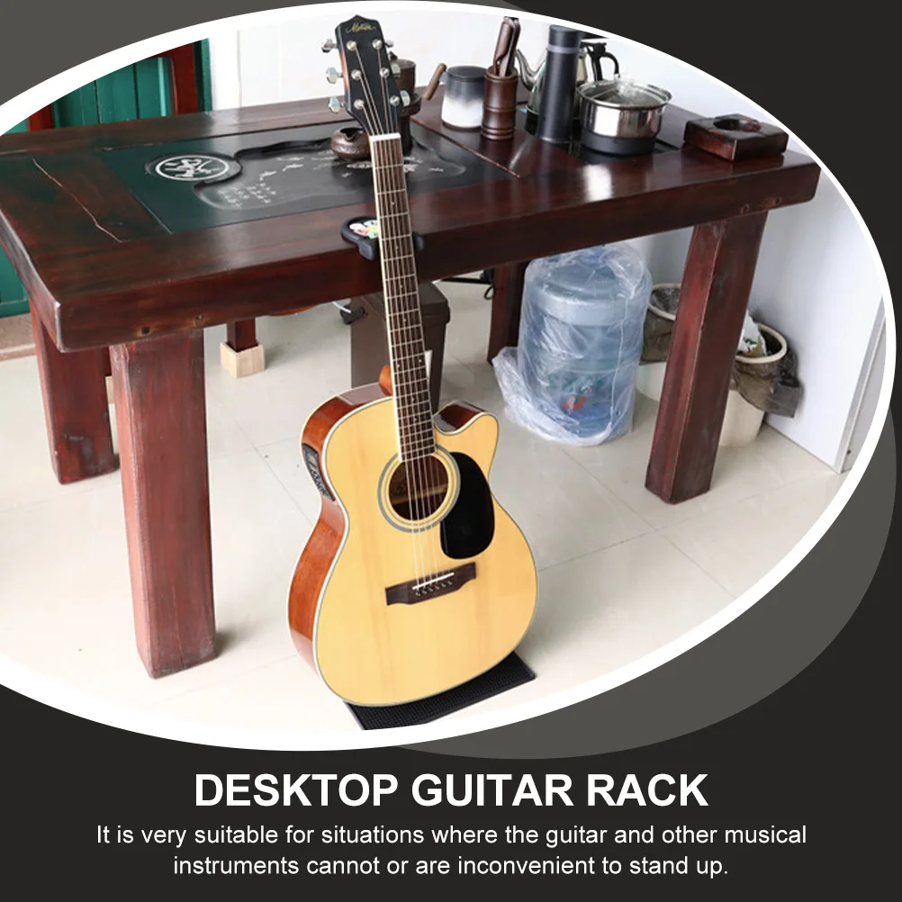 

Black Portable Guitar Holder Desktop Stand Anti-Skid Scratch-Proof Non-Slip Mat for Guitar Display Rack Vertical Ukulele Bracket