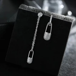 New Hot Fashion 925 Sterling Silver Crystal Earrings for Women Girls Gift Fashion Statement Jewelry korean earrings