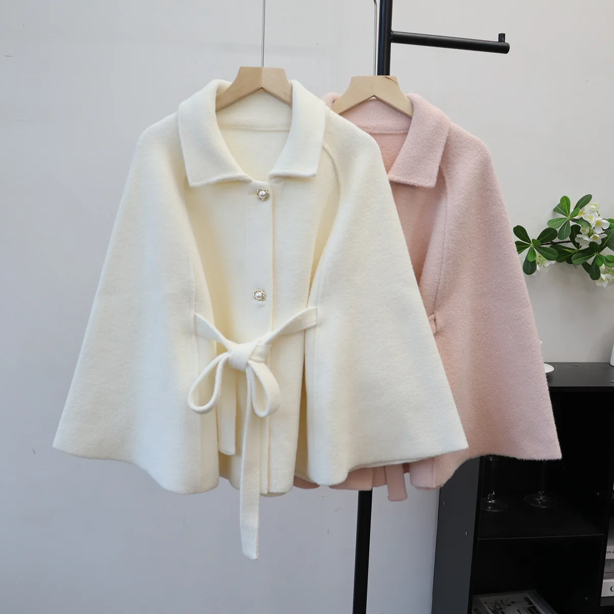 

Knitted Sweaters Women Cardigan Jumpers Solid Button Lace Up Long Sleeves Turn Down Collar Waist Cinching Loose Fit 2025 Autumn