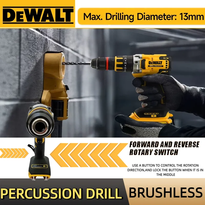 DEWALT DCD791 المدمجة اللاسلكي الحفر فرش السيارات الحفر مفك متعدد الوظائف محرك قابلة للشحن 20 فولت أداة كهربائية