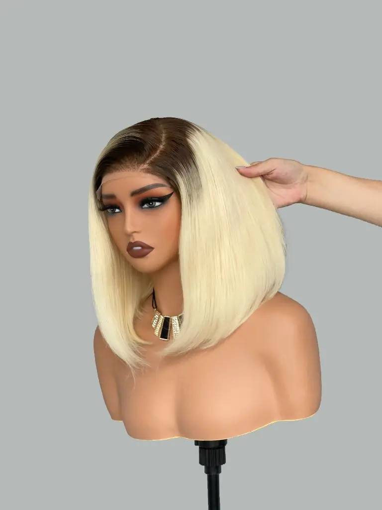 4/613 العسل شقراء مع جذور داكنة ملونة 13x4x1 الدانتيل جزء شعر مستعار للنساء شعر مستعار دانتيل شفاف البرازيلي عذراء شعر مستعار 180% #5