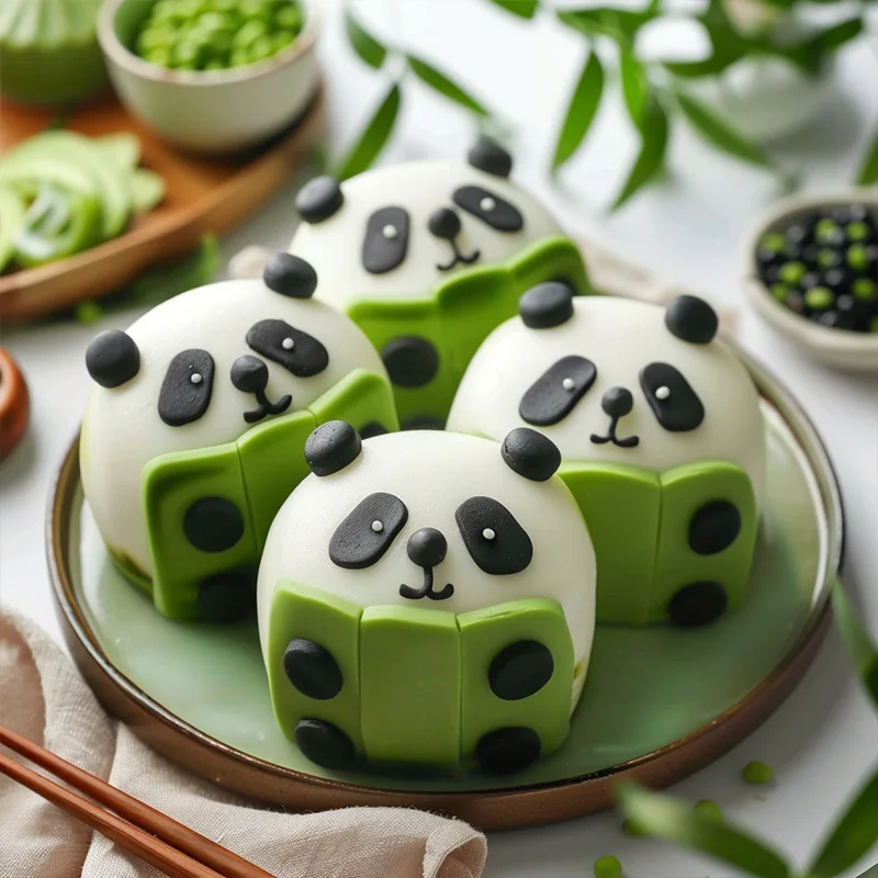 

Panda Glutinous Rice Cake Silicone Mold DIY Cartoon Animals Jelly Ice Cube Pastry Molds Fondant Cake Chocolate Mould Cake Decor