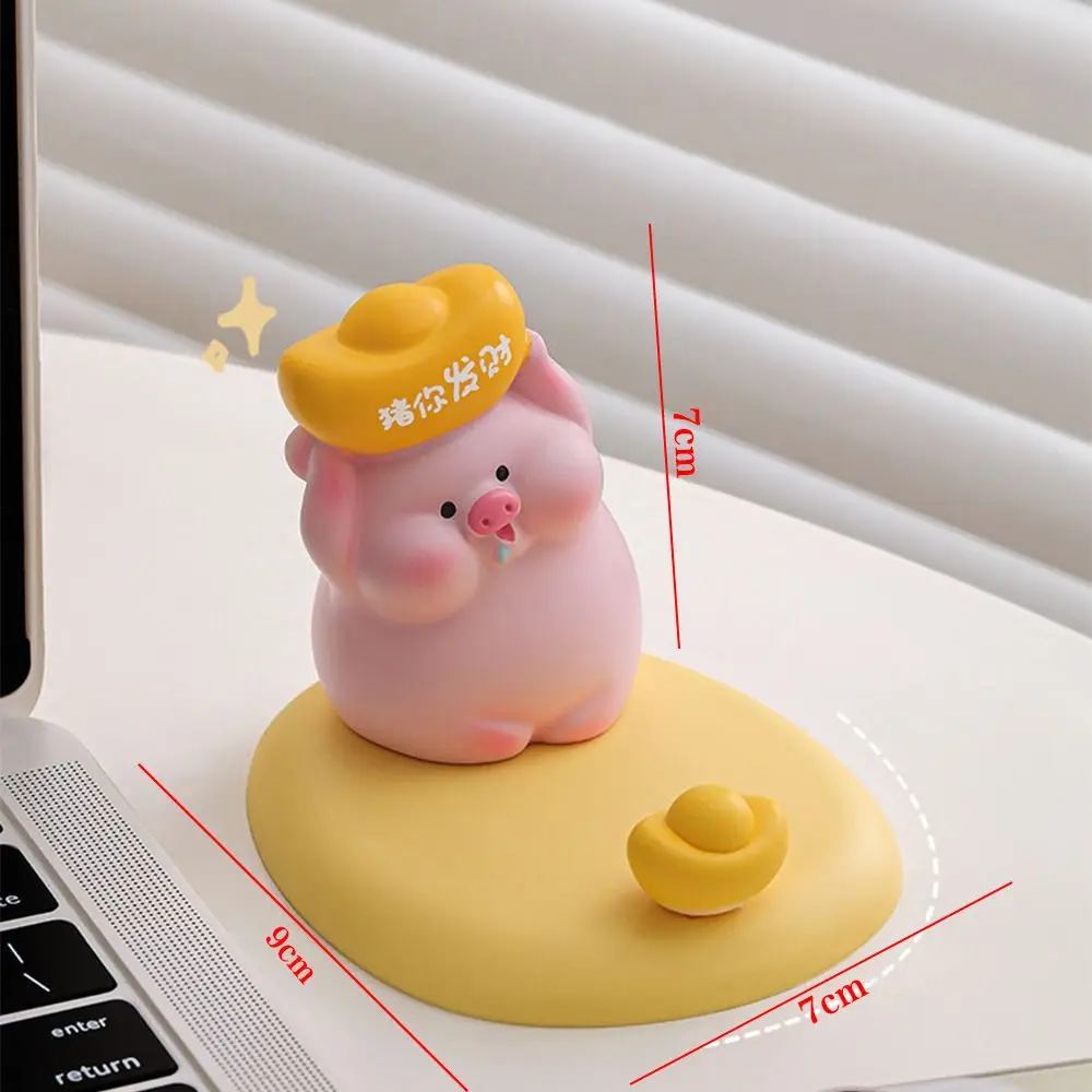 Creative Pig Phone Holder Lovely Resin Craft Cute Pig Phone Rack Pig Shaped Slot Design Cartoon Pig Phone Stand