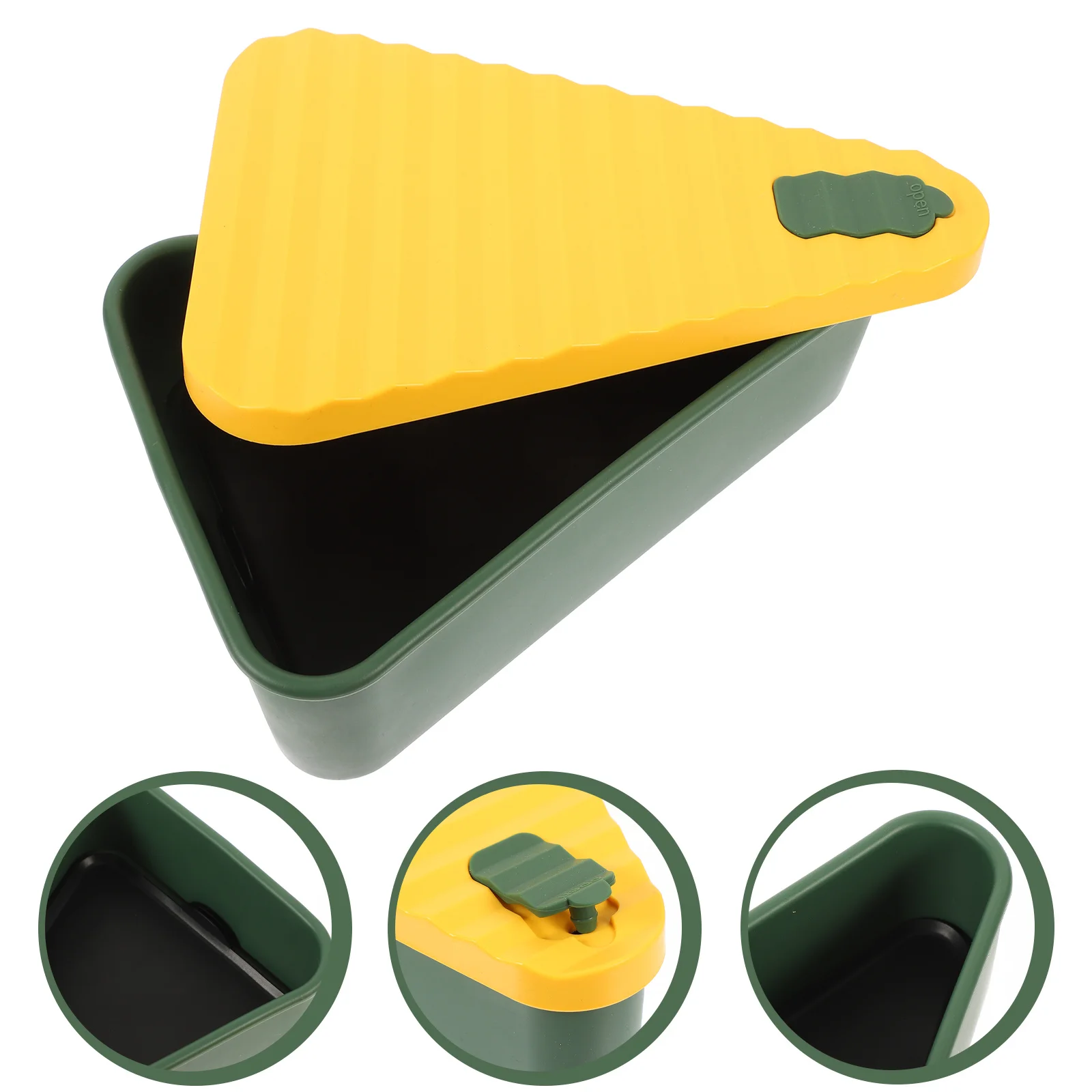 

Pizza Slice Storage Container Expandable Silicone Box Microwave Safe Reusable Lid Vent Condensation Reduction Salad Sandwich