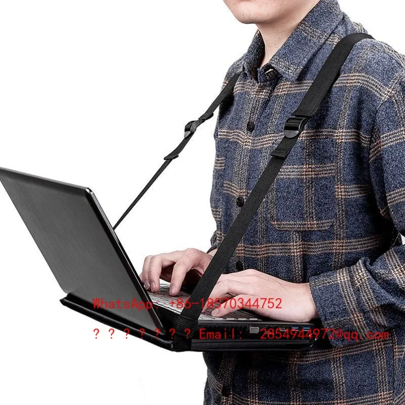 

New Laptop Double Shoulder Strap Portable Folding Notebook Back Computer Desk Strap