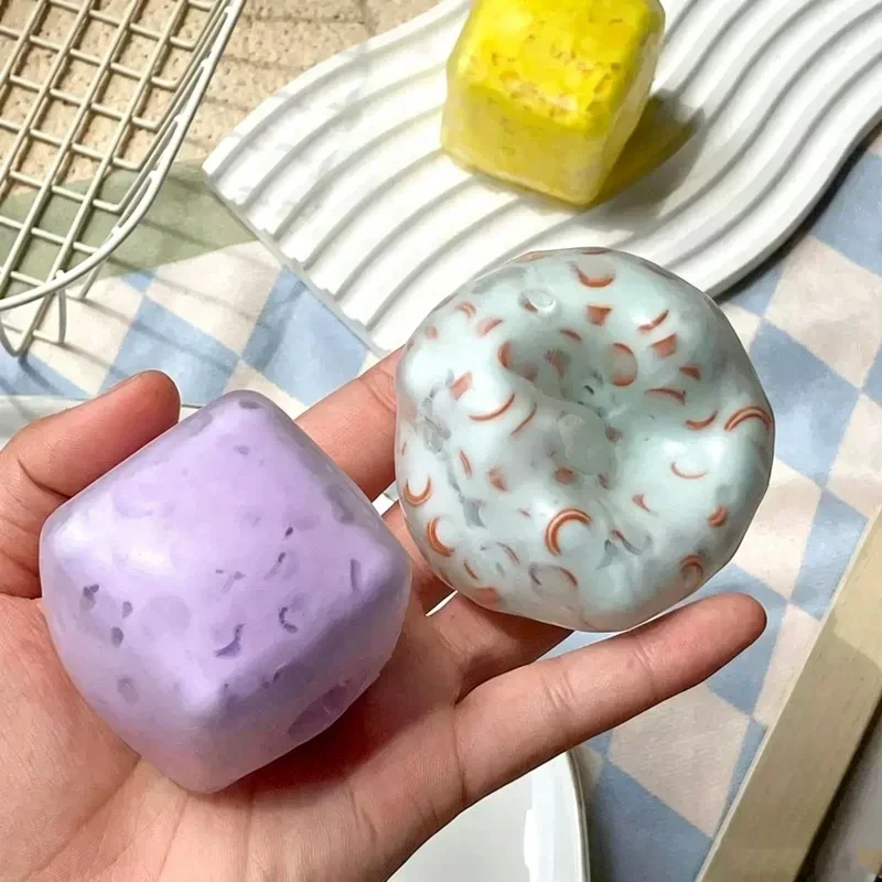 Building Blocks Filled Cube Squishy, TPR Butter Handmade Ball ASMR Sensory Fidget Toy - view 3