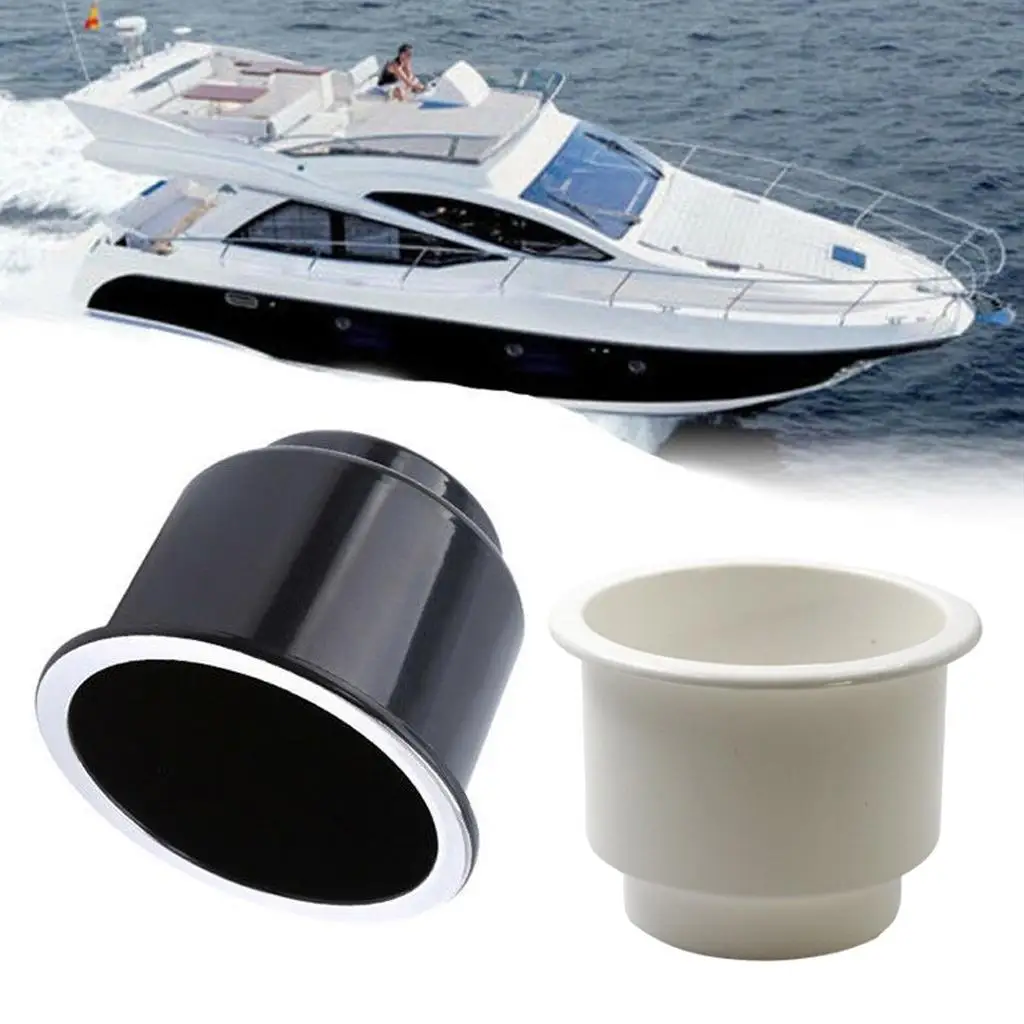 Recessed Plastic Cup Holder for Boat Car Truck RV Sofa Table Marine Drink Mug Support with Drain Holes Easy Clean Durable ABS